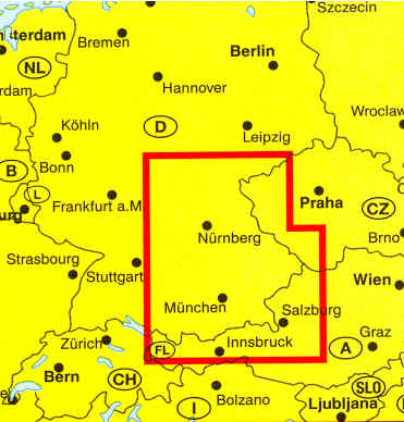 immagine di mappa stradale mappa stradale Baviera - Germania Sud - edizione 2013