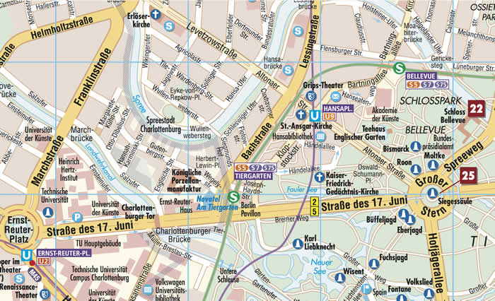 immagine di mappa di città mappa di città Berlin / Berlino - mappa della città plastificata, impermeabile, scrivibile e anti-strappo - dettagliata e facile da leggere, con trasporti pubblici, attrazioni e luoghi di interesse - nuova edizione