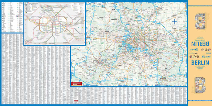 immagine di mappa di città mappa di città Berlin / Berlino - mappa della città plastificata, impermeabile, scrivibile e anti-strappo - dettagliata e facile da leggere, con trasporti pubblici, attrazioni e luoghi di interesse - nuova edizione