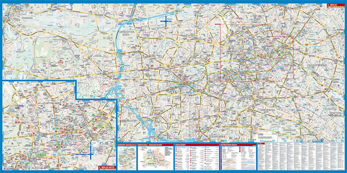 immagine di mappa di città mappa di città Berlin / Berlino - mappa della città plastificata, impermeabile, scrivibile e anti-strappo - dettagliata e facile da leggere, con trasporti pubblici, attrazioni e luoghi di interesse - nuova edizione