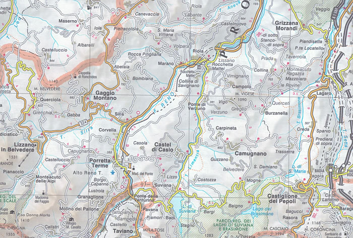 immagine di mappa stradale provinciale mappa stradale provinciale Bologna - mappa della provincia - EDIZIONE 2024