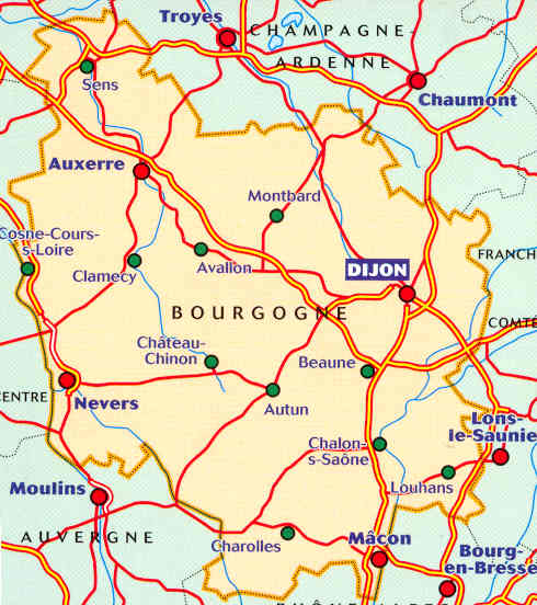 immagine di mappa stradale regionale mappa stradale regionale 519 - Bourgogne / Borgogna (nuova ed.)