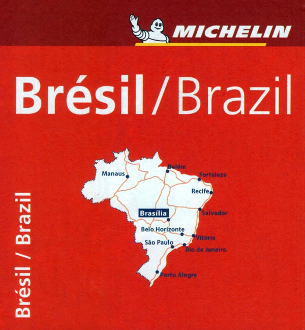 immagine di mappa stradale mappa stradale Brasile / Brazil - con Brasilia, São Paulo, Rio de Janeiro, Porto Alegre, Belo Horizonte, Fortaleza, Manaus, Belem, Recife, Salvador - mappa stradale Michelin n.764 - nuova edizione