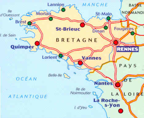 immagine di mappa stradale regionale mappa stradale regionale 512 - Bretagne/Bretagna (nuova ed.)