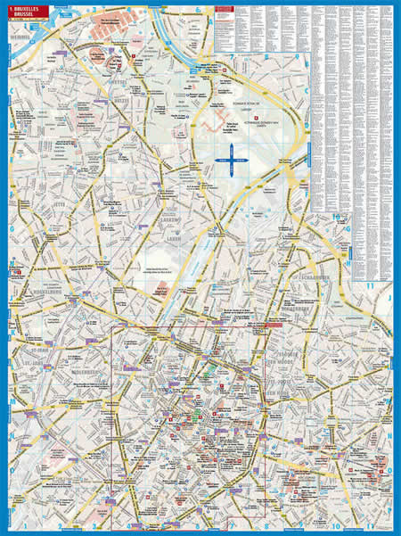 immagine di mappa di città mappa di città Bruxelles / Brussels - mappa della città plastificata, impermeabile, scrivibile e anti-strappo - dettagliata e facile da leggere, con trasporti pubblici, attrazioni e luoghi di interesse - nuova edizione