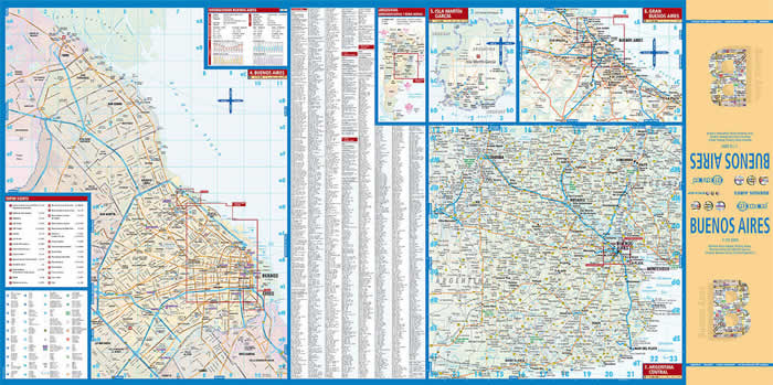 immagine di mappa di città mappa di città Buenos Aires - mappa della città plastificata, impermeabile, scrivibile e anti-strappo - dettagliata e facile da leggere, con trasporti pubblici, attrazioni e luoghi di interesse - nuova edizione