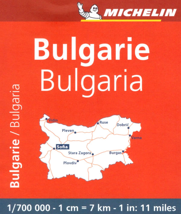 immagine di mappa stradale mappa stradale Bulgaria - con Sofia, Sliven, Dobric - mappa stradale Michelin n.739 - edizione 2025