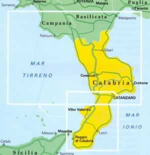 immagine di mappa stradale regionale mappa stradale regionale Calabria - mappa plastificata