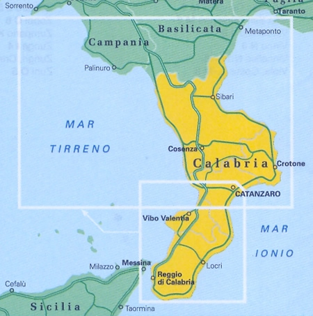 immagine di mappa stradale regionale mappa stradale regionale Calabria - mappa stradale - con distanze stradali, percorsi panoramici - nuova edizione