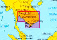 immagine di mappa stradale mappa stradale Cambogia / Cambodia e Angkor