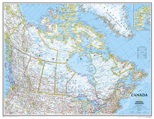 immagine di mappa murale mappa murale Canada - mappa murale politica - 86 x 58 cm