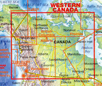immagine di mappa stradale mappa stradale Canada Occidentale / Western Canada