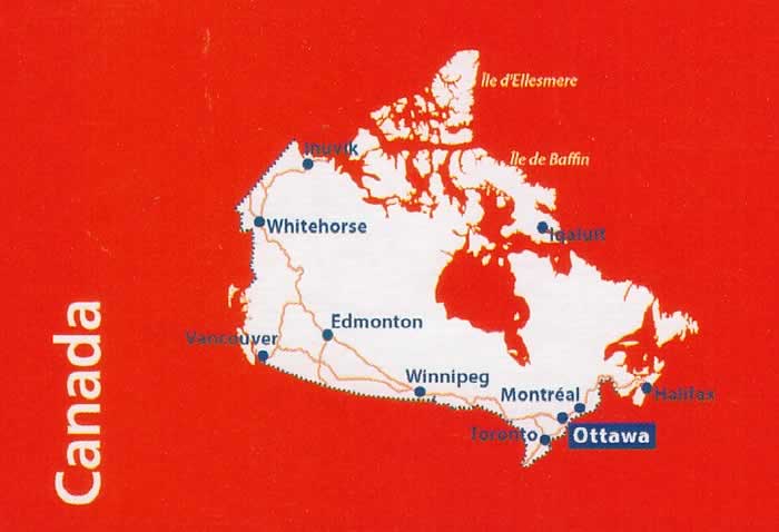 immagine di mappa stradale mappa stradale Canada - con Ottawa, Montreal, Toronto, Halifax, Vancouver - mappa stradale Michelin n.766 - EDIZIONE Dicembre 2023