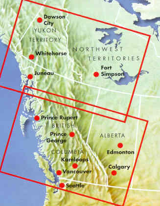 immagine di mappa stradale mappa stradale Canada Ovest/West