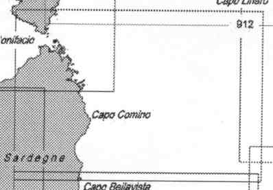 immagine di carta nautica carta nautica 912 INT 3308 - Da Capo Bellavista alle Bocche di Bonifacio