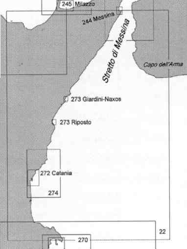 immagine di carta nautica carta nautica 22 - Da Capo S. Croce a Messina e Capo dell' Armi