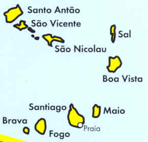 immagine di mappa stradale mappa stradale Capo Verde / Cape Verde Islands