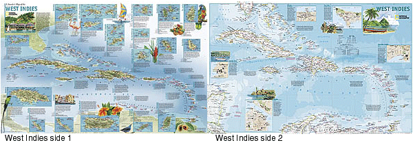 immagine di mappa murale mappa murale Caraibi (West Indies)