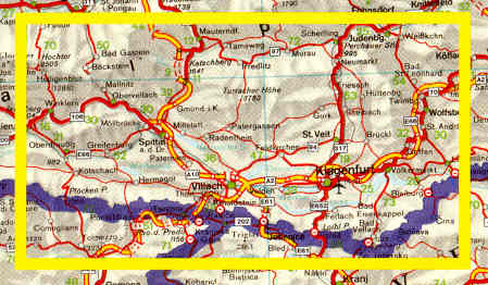 immagine di mappa stradale regionale mappa stradale regionale Carinzia / Carinthie (Mappa regionale Austria)