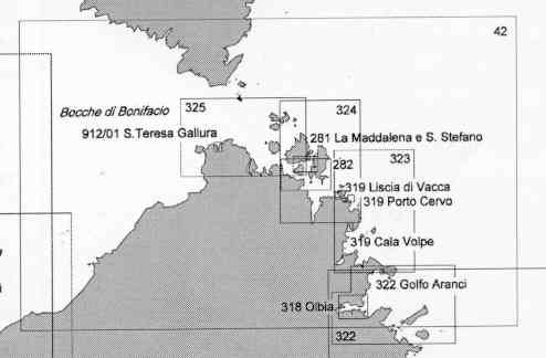 immagine di carta nautica carta nautica 42 - Da Castelsardo a Olbia e Bocche di Bonifacio
