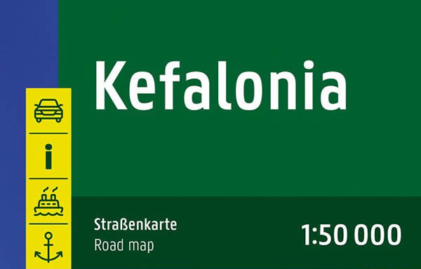 immagine di mappa stradale mappa stradale Cefalonia, Itaca - mappa escursionistica con strade, sentieri, spiagge e luoghi panoramici - edizione 2025