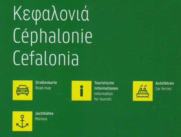 immagine di mappa stradale mappa stradale Cefalonia, Itaca - mappa escursionistica con strade, sentieri, spiagge e luoghi panoramici - EDIZIONE Dicembre 2023