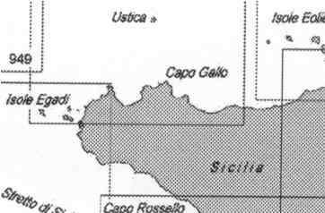 immagine di carta nautica carta nautica 916 INT 3316 - Da Cefalù a Trapani e Isole Egadi