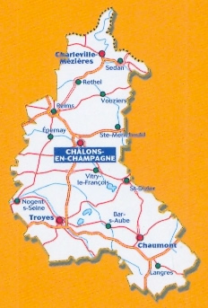 immagine di mappa stradale regionale mappa stradale regionale Champagne / Ardenne - mappa stradale Michelin n. 515 - con Charleville-Mézières, Sedan, Rethel, Vouziers, Reims, Sainte-Menehould, Epernay, Châlons-en-Champagne, Vitry-le-François, Saint-Dizier, Nogent-sur-Seine, Troyes, Bar-sur-Aube, Chaumont, Langres - mappa stradale con stazioni di servizio e autovelox