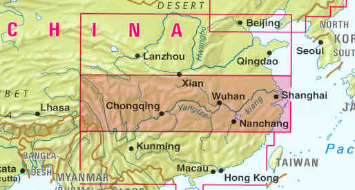 immagine di mappa stradale mappa stradale n. 3 - China / Cina Centrale - con Shanghai e Hangzhou