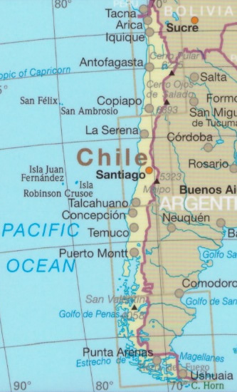 immagine di mappa stradale mappa stradale Cile / Chile - mappa stradale - impermeabile e antistrappo - nuova edizione
