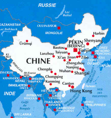 immagine di mappa stradale mappa stradale Cina / Chine