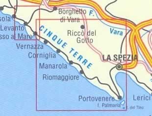 immagine di mappa topografica mappa topografica n.527 - Cinque Terre - La Spezia, Bonassola, Monterosso, Levanto, Vernazza, Riomaggiore, Portovenere