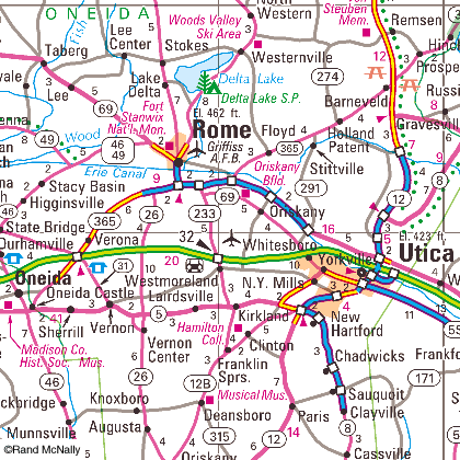 immagine di mappa stradale mappa stradale Colorado - Wyoming