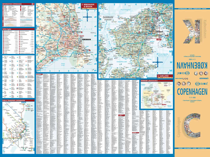 immagine di mappa di città mappa di città Copenaghen - mappa della città plastificata, impermeabile, scrivibile e anti-strappo - dettagliata e facile da leggere, con trasporti pubblici, attrazioni e luoghi di interesse - nuova edizione
