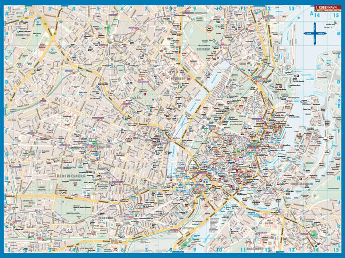 immagine di mappa di città mappa di città Copenaghen - mappa della città plastificata, impermeabile, scrivibile e anti-strappo - dettagliata e facile da leggere, con trasporti pubblici, attrazioni e luoghi di interesse - nuova edizione