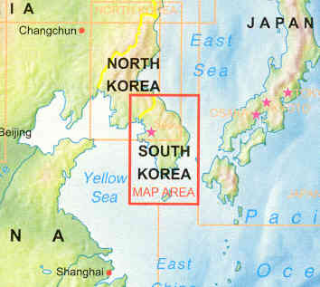 immagine di mappa stradale mappa stradale Corea del Sud / South Korea - con Seoul