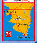 immagine di mappa stradale mappa stradale n.74 - Corsica del Sud con Ajaccio e Bonifacio