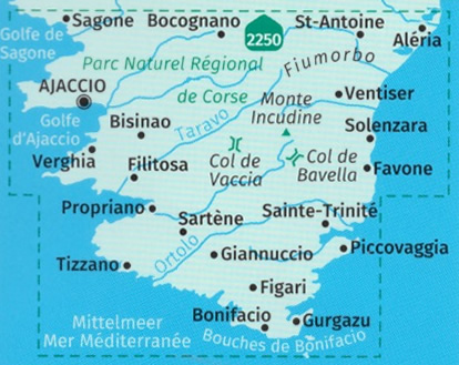 immagine di mappa topografica mappa topografica n.2251 - Corsica del Sud - set di 3 mappe escursionistiche con sentieri e GR20 per il trekking e MTB - compatibili con GPS - edizione 2022