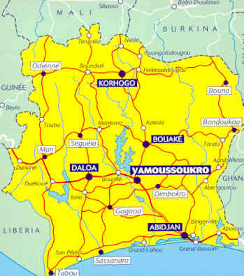 immagine di mappa stradale mappa stradale n.747 - Costa d' Avorio