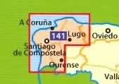 immagine di mappa stradale mappa stradale n.141 - Costa della Galizia / Costa de Galicia - con Santiago de Compostela, Lugo, a Coruna