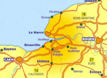 immagine di mappa stradale mappa stradale n.117 - Costa della Normandia - con Bayeux, Caen, Deauville, Le Havre, Lisieux, Evreux, Rouen, Etretat, Dieppe