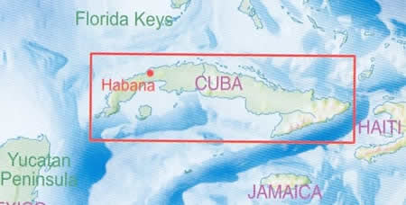 immagine di mappa stradale mappa stradale Cuba - mappa plastificata