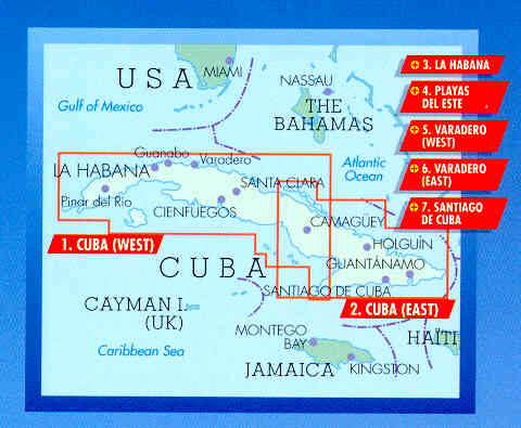 immagine di mappa stradale mappa stradale Cuba - Plastificata / Laminated