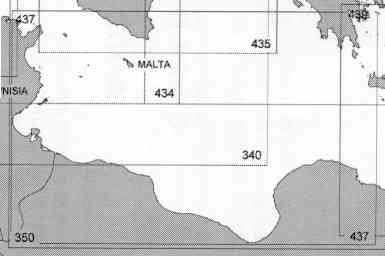 immagine di carta nautica carta nautica 437 INT 307 - Dallo Stretto di Sicilia al Mare Egeo