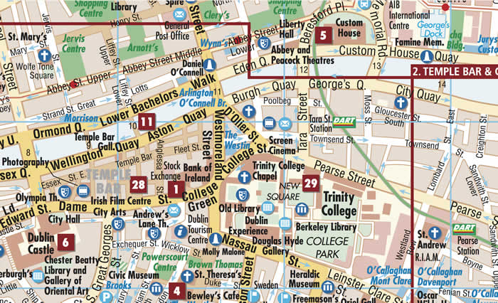 immagine di mappa di città mappa di città Dublino - mappa della città plastificata, impermeabile, scrivibile e anti-strappo - dettagliata e facile da leggere, con trasporti pubblici, attrazioni e luoghi di interesse - nuova edizione