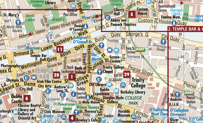immagine di mappa di città mappa di città Dublino - mappa della città plastificata, impermeabile, scrivibile e anti-strappo - dettagliata e facile da leggere, con trasporti pubblici, attrazioni e luoghi di interesse - nuova edizione