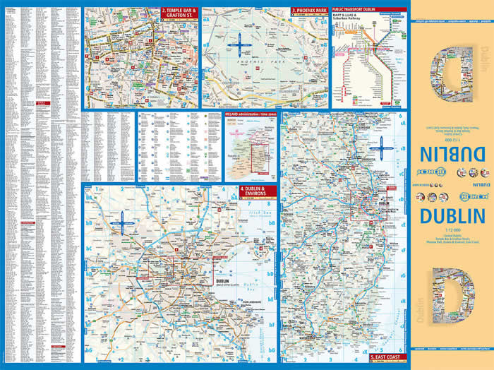 immagine di mappa di città mappa di città Dublino - mappa della città plastificata, impermeabile, scrivibile e anti-strappo - dettagliata e facile da leggere, con trasporti pubblici, attrazioni e luoghi di interesse - nuova edizione