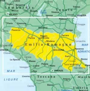 immagine di mappa stradale regionale mappa stradale regionale Emilia Romagna - mappa plastificata
