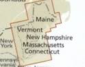 immagine di mappa stradale mappa stradale n.5 - New England (USA Nord-Est) - con Connecticut, Maine, Massachusetts, New Hampshire, Rhode Island, Vermont - Mappa Plastificata