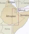 immagine di mappa stradale mappa stradale Etiopia - con Somalia, Eritrea e Djibouti - Mappa Plastificata